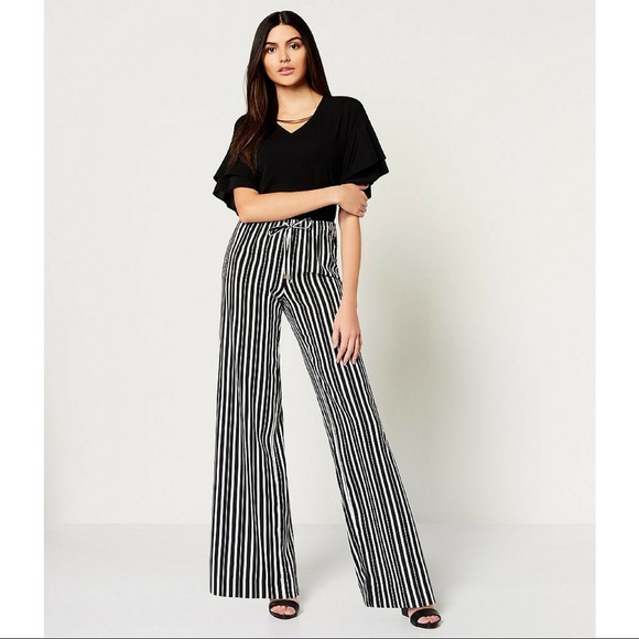 Calvin Klein Pants - Calvin Klein Stripe Drawstring Wide Leg Pants NWT